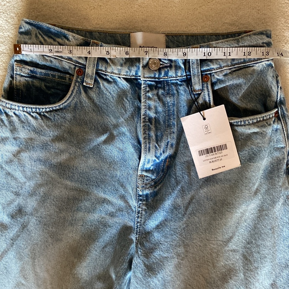 Reformation Addyson High Rise Wide Leg Jeans Burnett Wash Size 25 - Picture 7 of 10